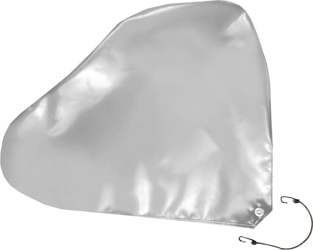 Deichselhaube aus Premium LKW PVC Plane, 680g/m², (Lichtgrau RAL7035, 88x70cm für ungebremste Deichseln), Universal Deichselschutz, Deichelabdeckung