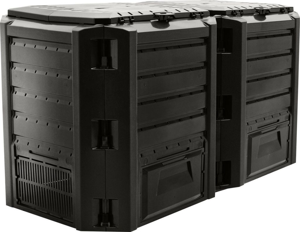 Prosperplast Doppelkomposter Compogreen 800 L schwarz Produktbild 