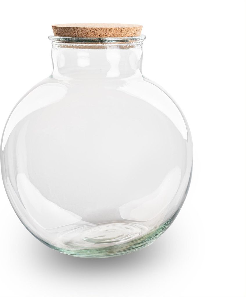 Terrarienflasche Bolder Bob 31cm aus Recyclingglas mit Korken für DIY Terrarium