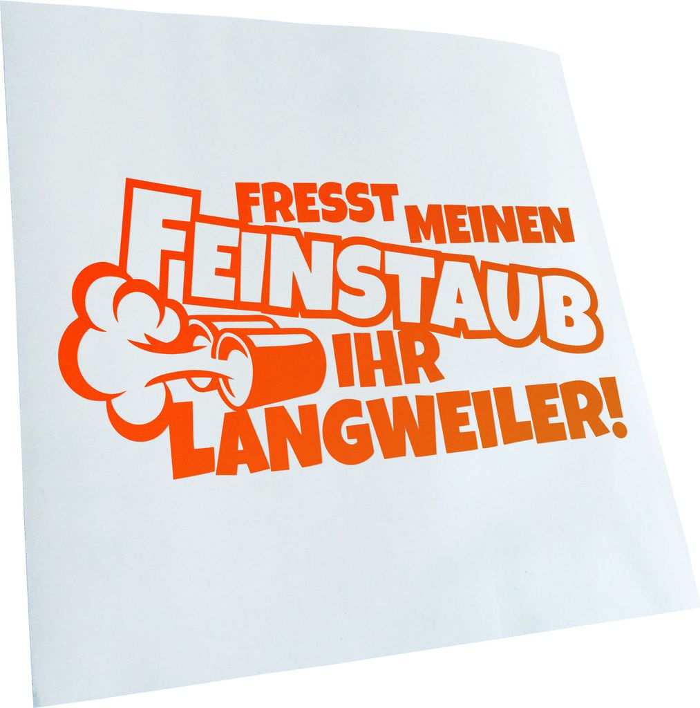 Kiwistar - Autoaufkleber - Fresst mein Feinstaub M2 - Orange - 20x10cm - Aufkleber für Auto, Laptop, Fahrrad, LKW, Motorrad mehrfarbig JDM Decal R...