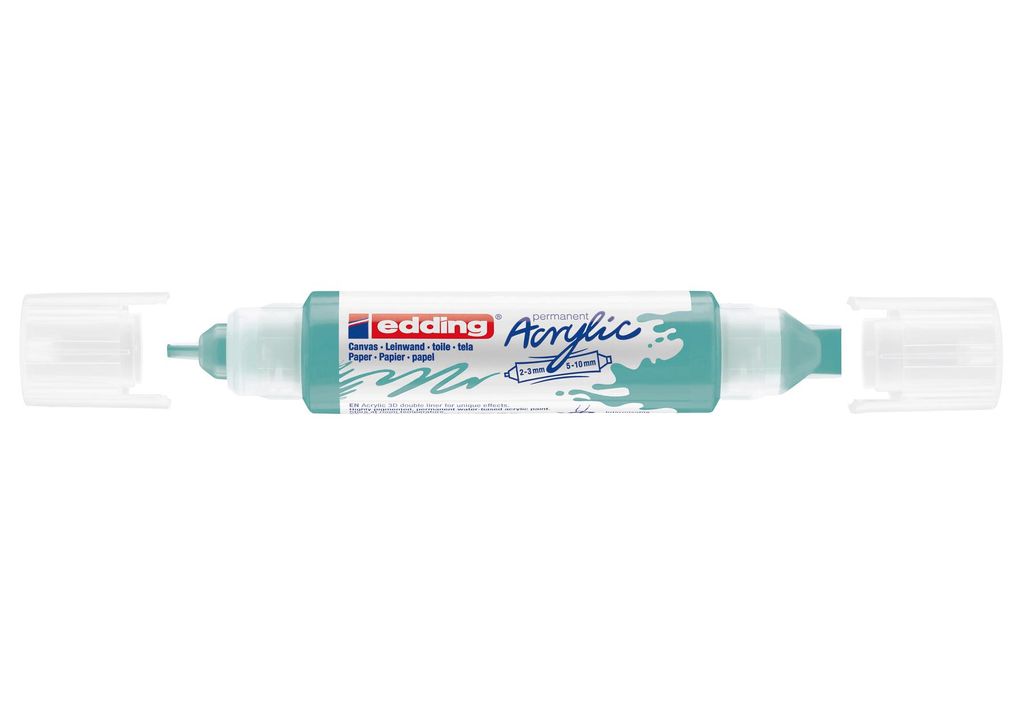 Edding 5400 Acryl 3D Double Liner, Türkis, Türkis, Weiß, Produktbild 