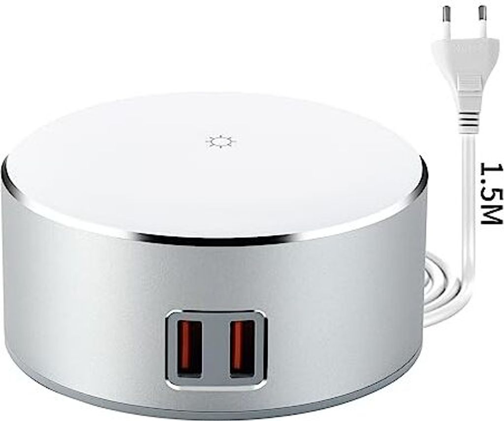 MINGWU Intelligentes LED-Nachtlicht, Touch-Control-Nachttischlampe mit 3 Helligkeitsstufen, Nachttischlampe zwei Schnellladeanschlüssen, geeignet ...