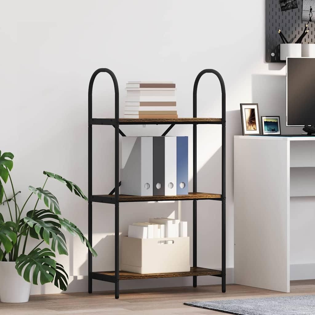 "Schlussverkauf" Bücherregal rechteckig - 1 pc - Büroregal mit Stauraum - Geräucherte Eiche 60x30x109 cm Holzwerkstoff C12289