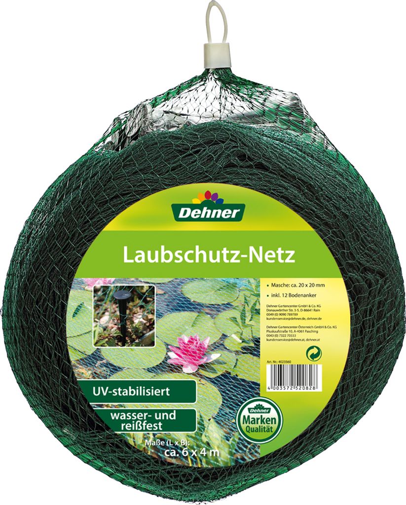 Dehner Laubschutz-Netz inkl. Bodenanker, ca. 6 x 4 m, Kunststoff, grün