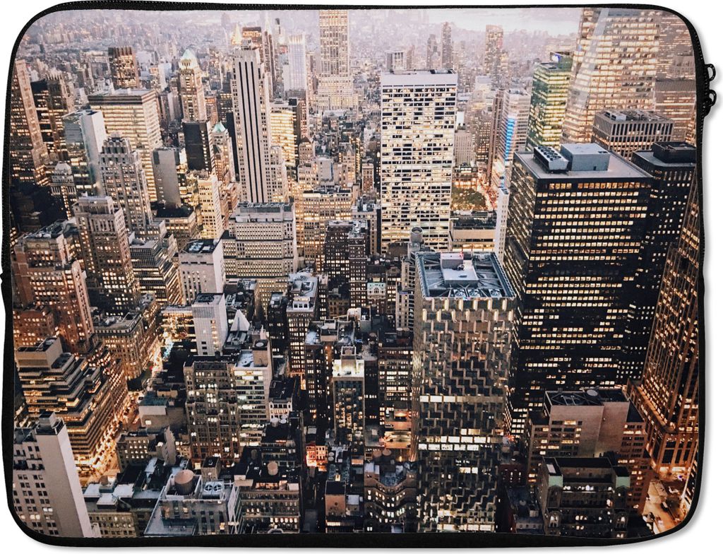 MuchoWow Laptop Hülle 15 Zoll New York - NYC - Amerika Laptoptasche - Laptoptasche - Sleeve - Rundum-Schutz