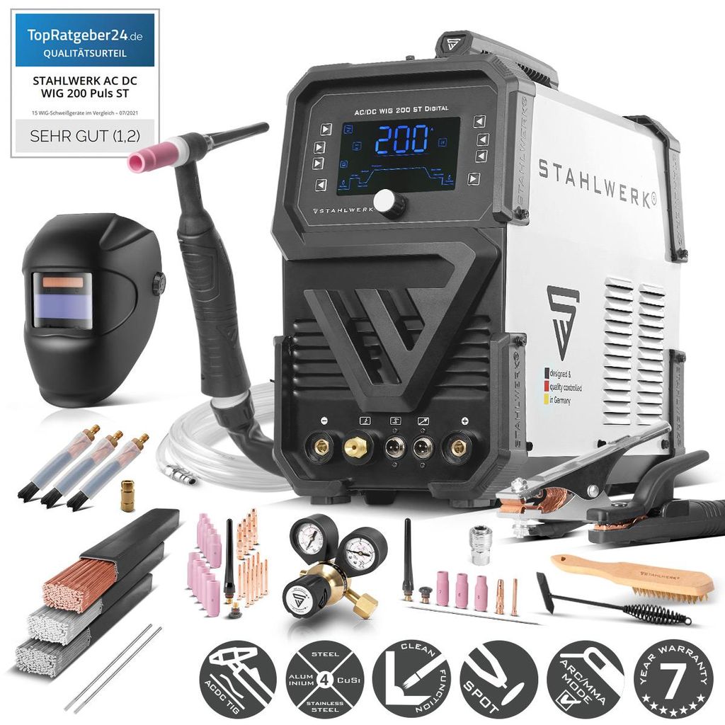 STAHLWERK oblouková svářečka 3 v 1 Combi AC/DC TIG 200 ST Obrázek produktu  Obrázek vytvořený pomocí AI