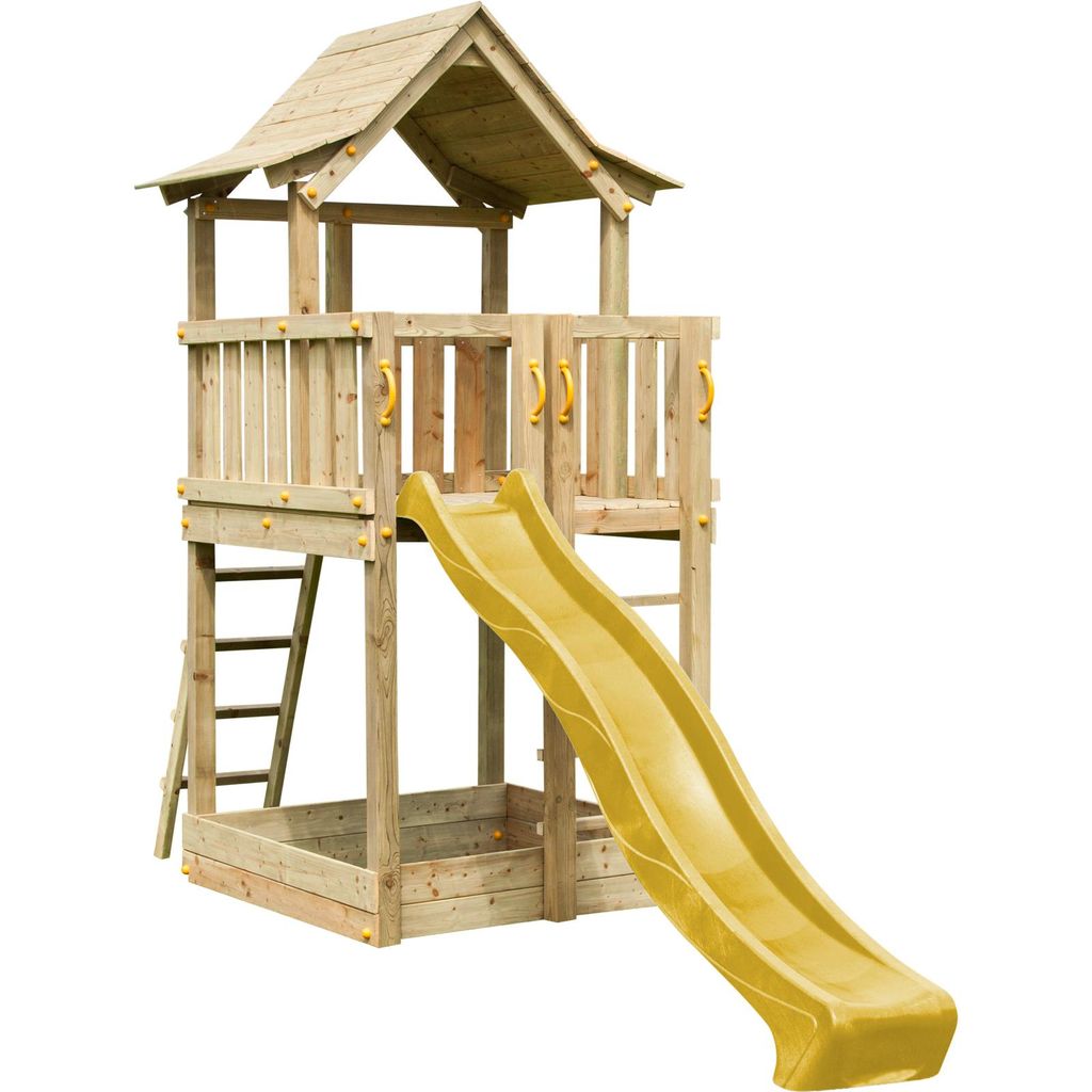 Spielturmking Spielturm PAGODA mit Rutsche - Gelb 1,50 m DH446