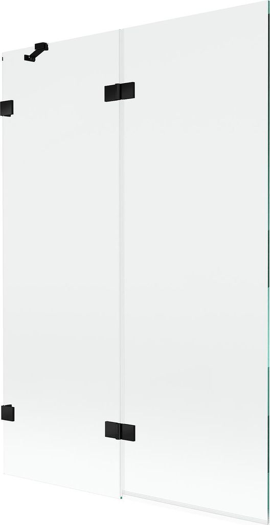 Mexen Lunar Duschabtrennung 2-flügelig links 120 x 150 cm, transparent, schwarz - 897-120-100-70-00-L