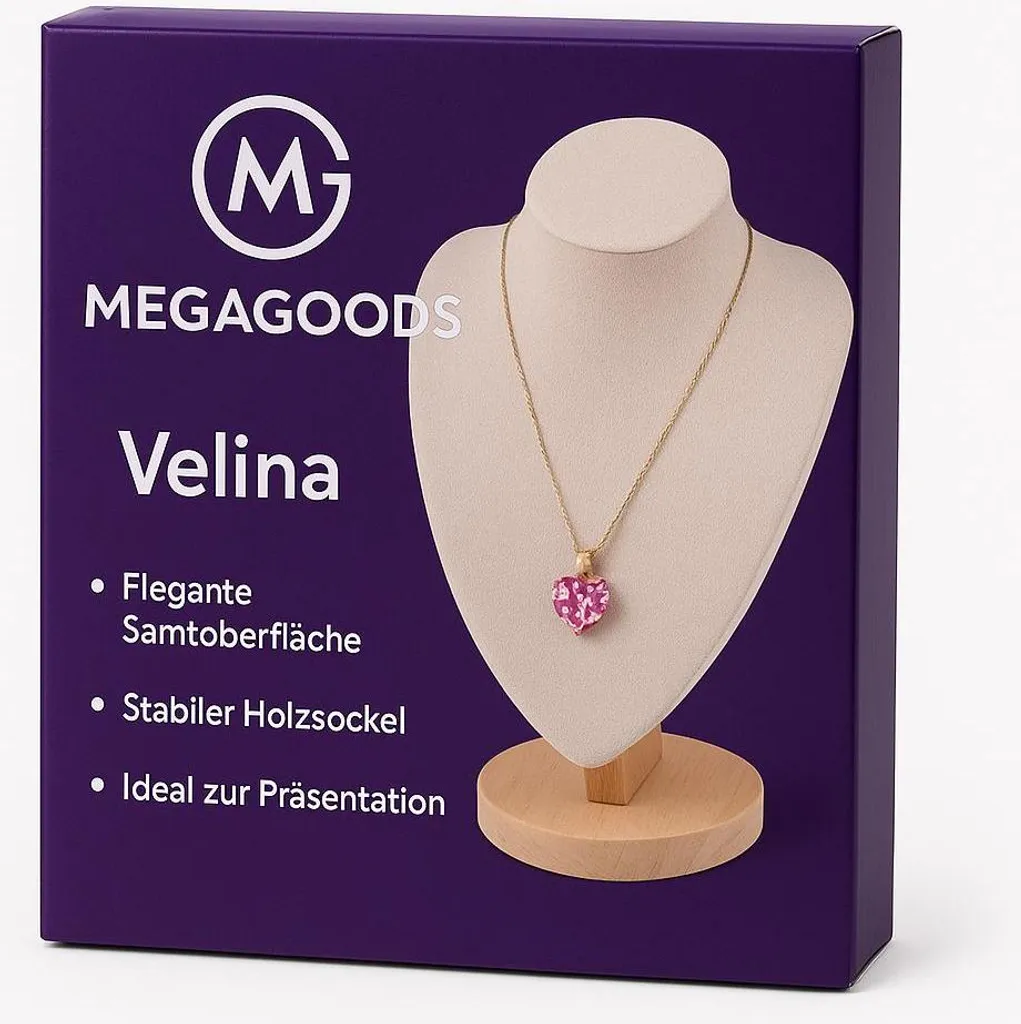 Buste de bijoux en velours noir pour présentoir pendentif et chaîne