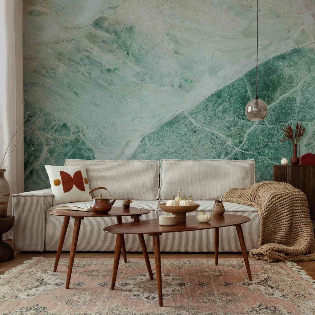 Vlies Fototapete - Turquoise Marble 150x105 cm Muster f-C-0455-a-a