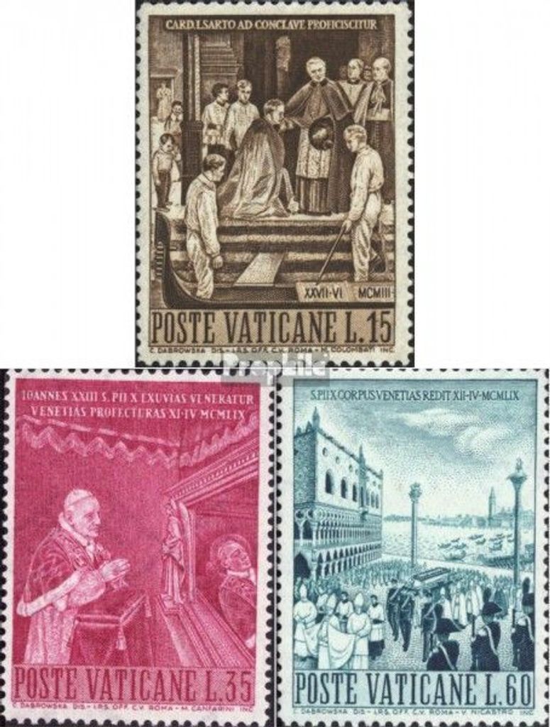 Briefmarken Vatikanstadt 1960 Mi 344-346 (kompl.Ausg.) postfrisch Papst Pius X.