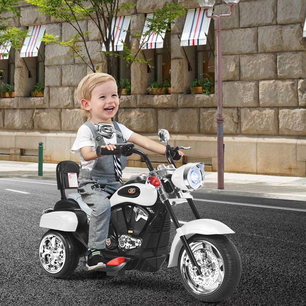 Chopper-Style Motorrad Elektromotorrad Kindermotorrad Motorrad 91 x 48 x 64  cm Rot + Schwarz - Costway