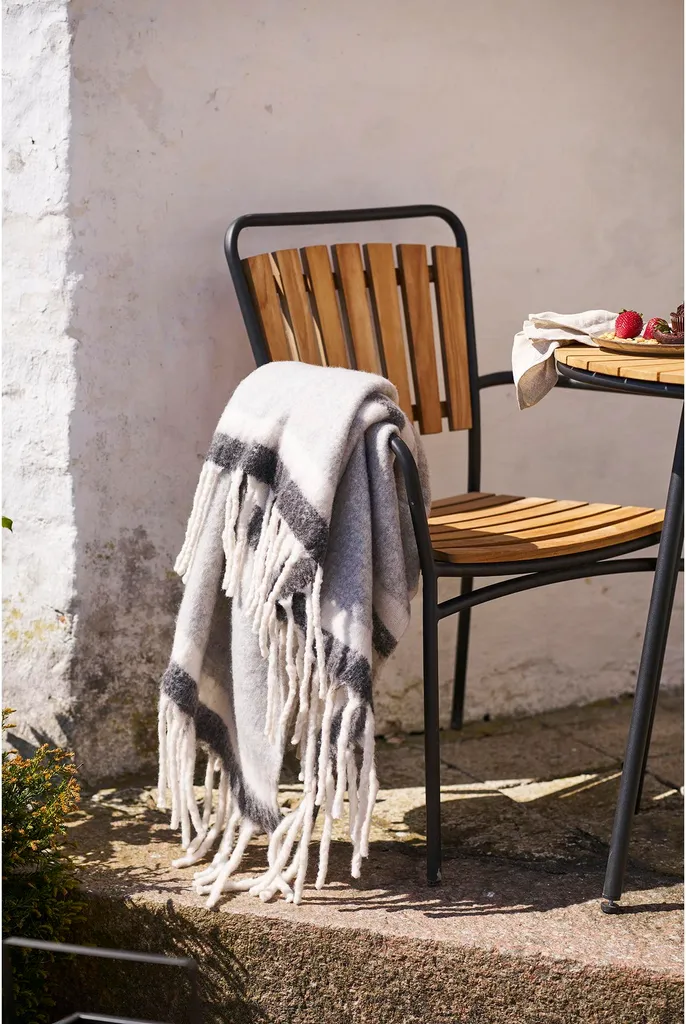 Plaid Liva 130x170 cm Grigio Bianco - Complemento d'Arredo Moderno - 3