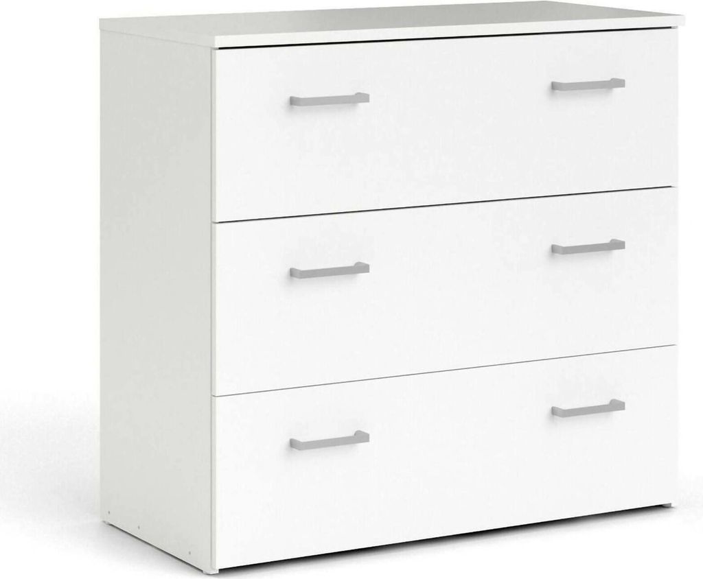 Kommode Adal, Mehrzweckkommode, Schlafzimmerkommode, Schrank mit Schubladen, 74x36 h70 cm, Weiß