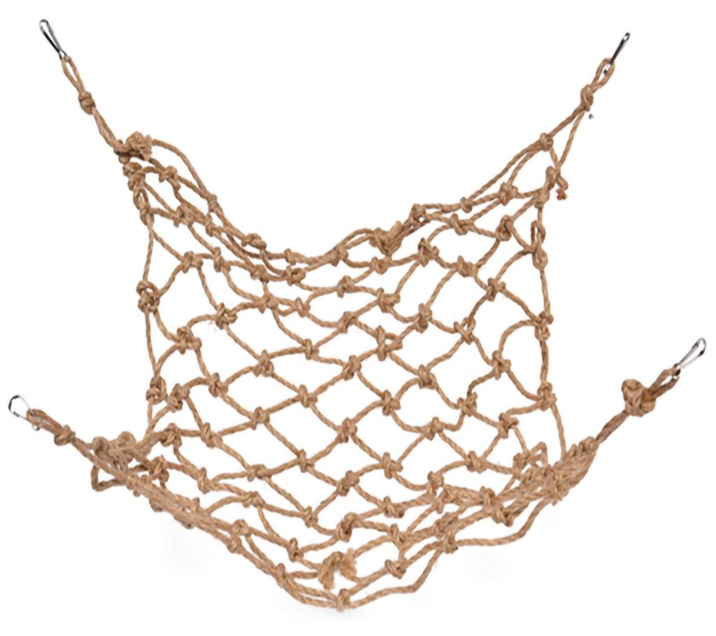Hängende Vogelkletternetz-Seilleiter mit Haken für Papageien, Kakadus, Nymphensittiche, Aras. Maße: 30 x 20 cm