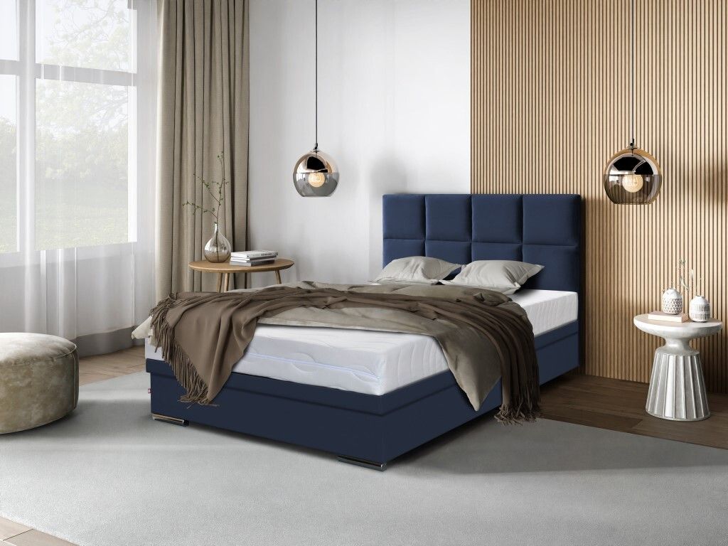 Boxspringbett Sizilien mit Bettkasten ohne Matratze Doppelbett 120 cm (Fresh 11 - blau)