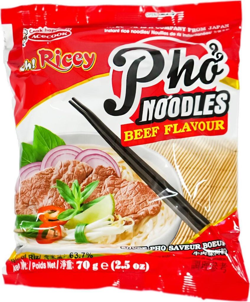 Acecook Instant Reisnudeln mit Rindgeschmack Pho Bo 70g