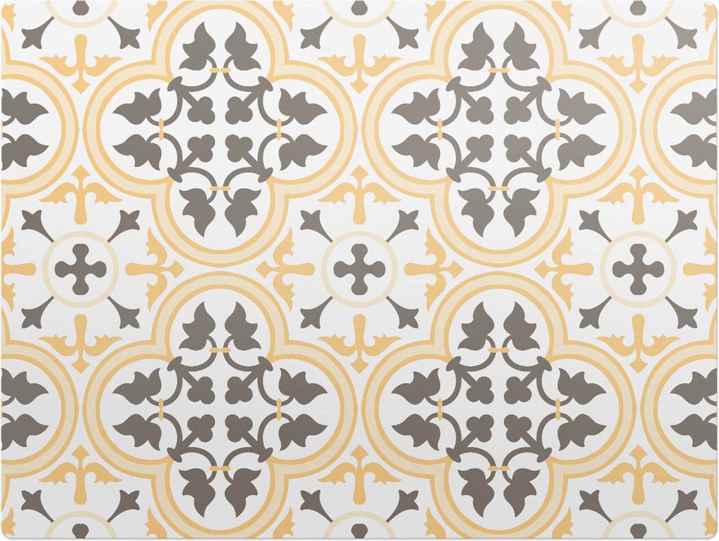 Pflanzliches Ornament – Bodenschutzmatte – Stuhlunterlage 120x90 cm – Rutschfest – Hartbodenmatte