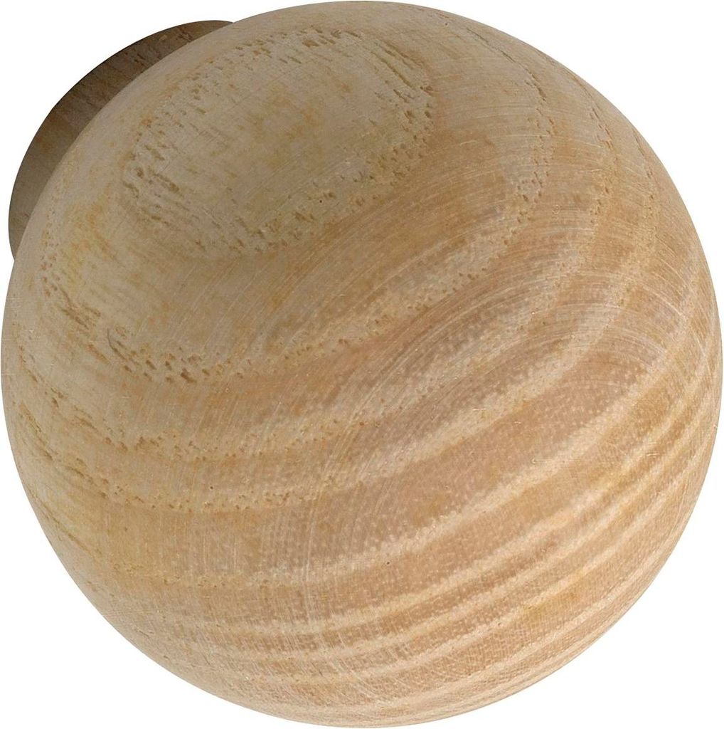 Alles im Griff Möbelknopf Holz Olwen ø 30mm - Knauf für Schrank rund, Tiefe 34mm - Türknauf, Esche roh