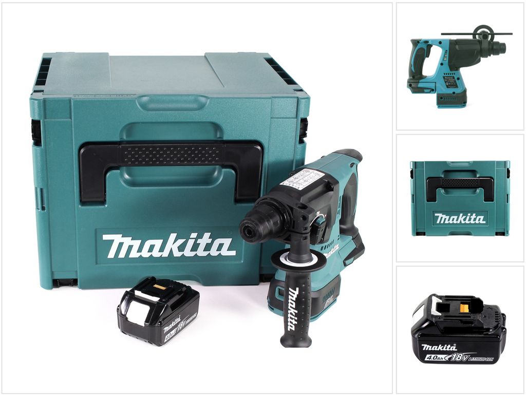 Makita DHR 242 M1J Akku Bohrhammer 18V 2,0J SDS-plus Brushless + 1x Akku 4,0Ah + Makpac - ohne Ladegerät