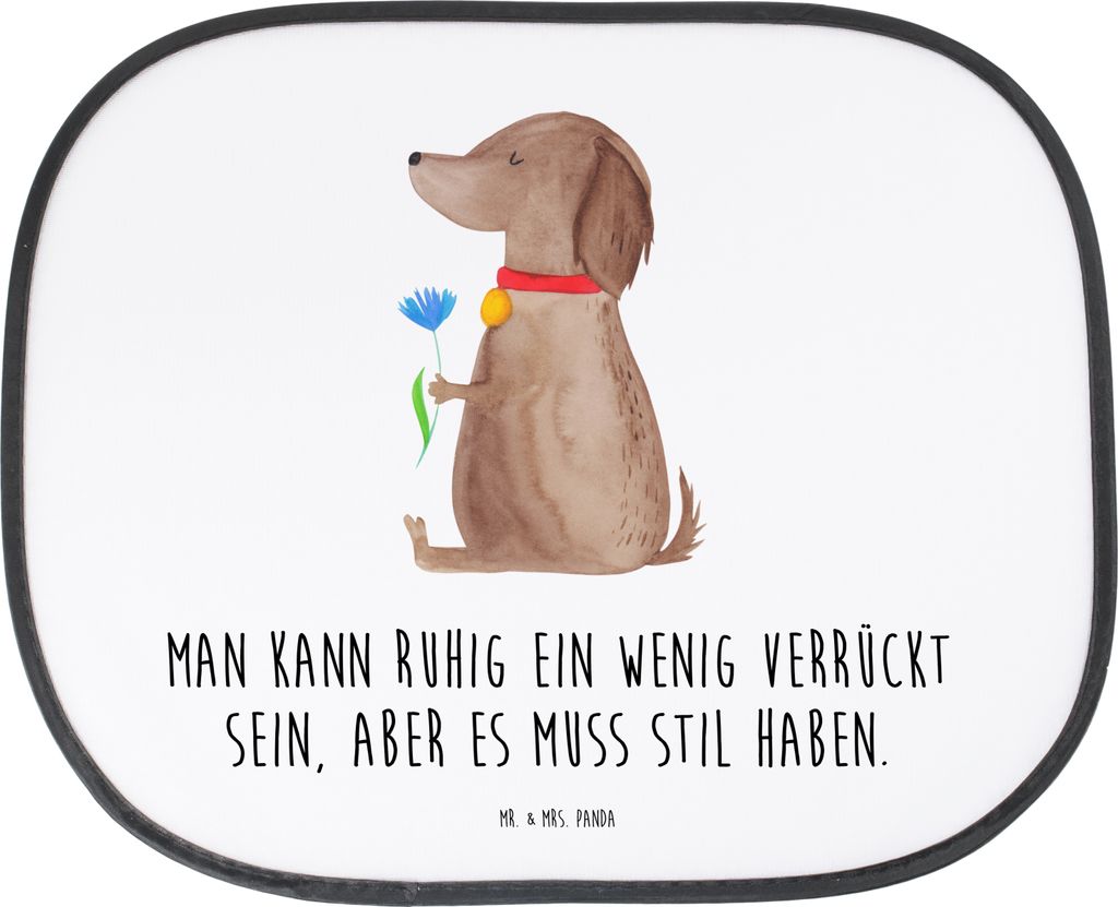 Mr. & Mrs. Panda Sonnenblende Auto Hund Blume - Weiß - Geschenk, Haha, Hunde, Sonnenschutz, Stil, Pkw, Sprüche, Seitlicher, Süß