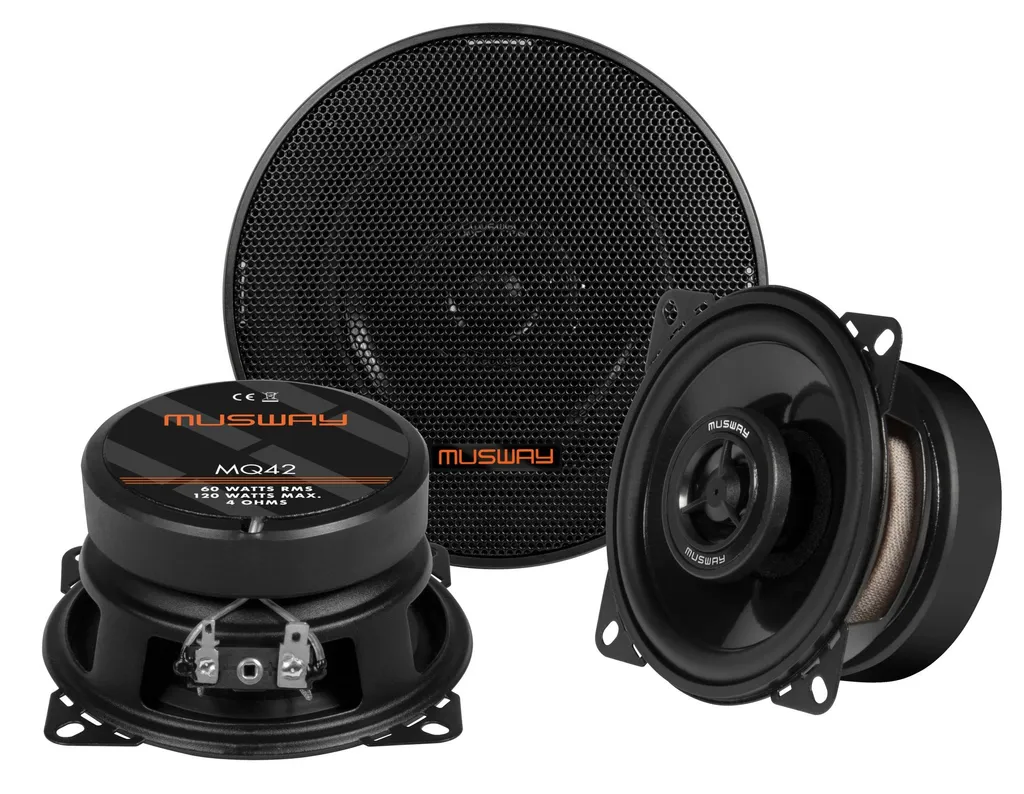 MUSWAY MQ-42 Enceintes coaxiales 2 voies 10 cm avec tweeter dôme soie