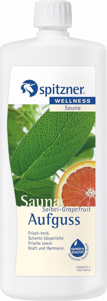 Spitzner Saunaaufguss Salbei Grapefruit 1 L Sauna Aufguss frisch-herb