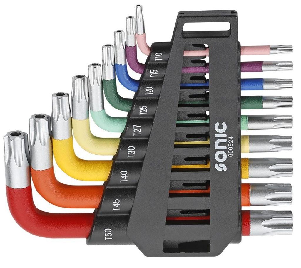 SONIC 9-tlg Winkelschraubendrehersatz T10H T15H T20H T25H T27H T30H T40H T45H T50H Torx-TR 600924