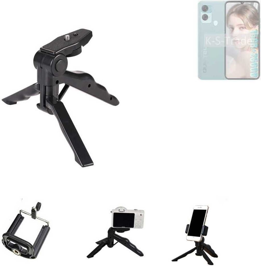 K-S-Trade Stativ Tisch-Ständer Dreibein Handy-Stativ Ständer kompatibel mit Oukitel C33 Mini-Stativ Smartphone Tripod Handy-Stativ aus Plastik