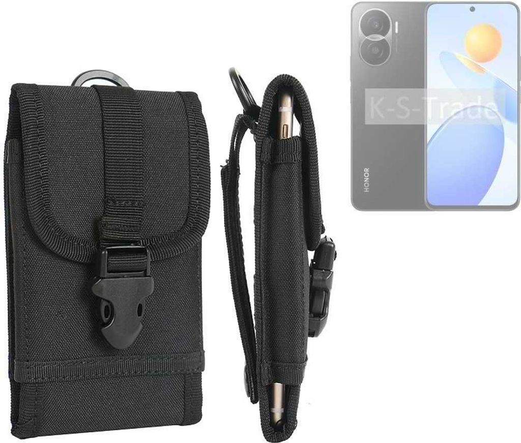 K-S-Trade Holster Handy Hülle kompatibel mit Honor Play 7T Pro Holster Handytasche Gürtel Tasche Schutz Hülle Robust Outdoor schwarz