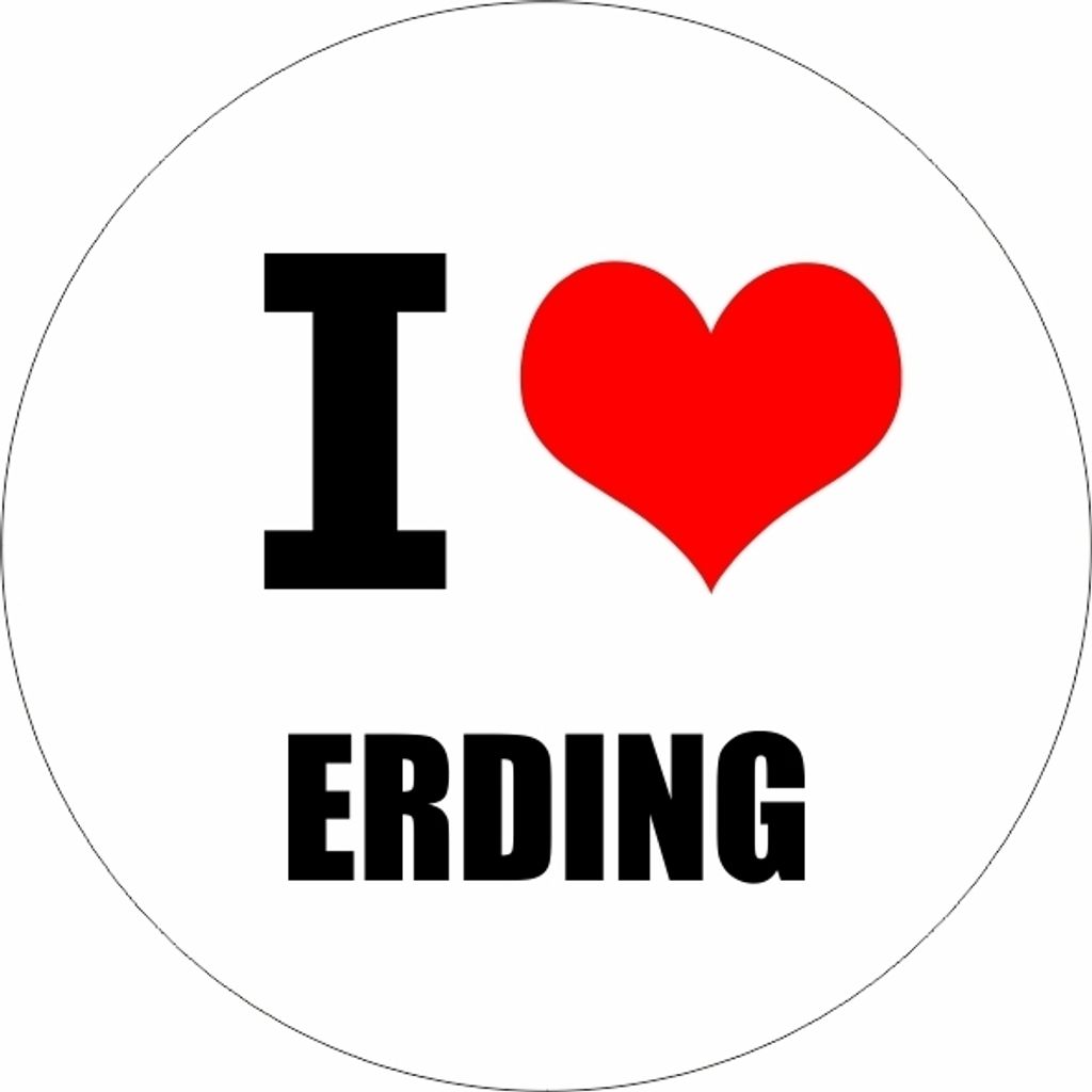 Kiwistar - Autoaufkleber - 8x8 cm - außen klebend - I love Erding München für Auto, Laptop, Fahrrad, LKW, Motorrad Aufkleber mehrfarbig Sticker ...