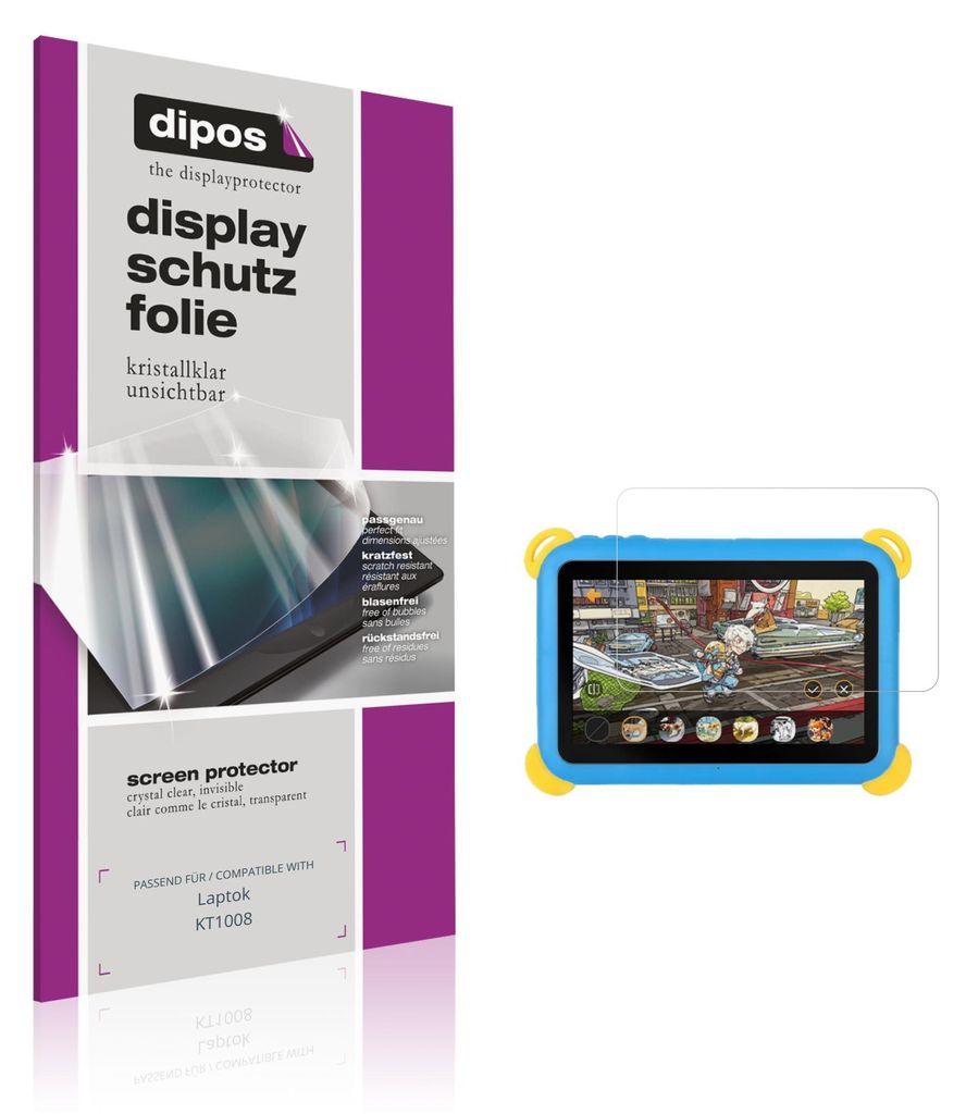 2x Schutzfolie für Laptok KT1008 klar Displayschutzfolie Folie Display Schutz dipos