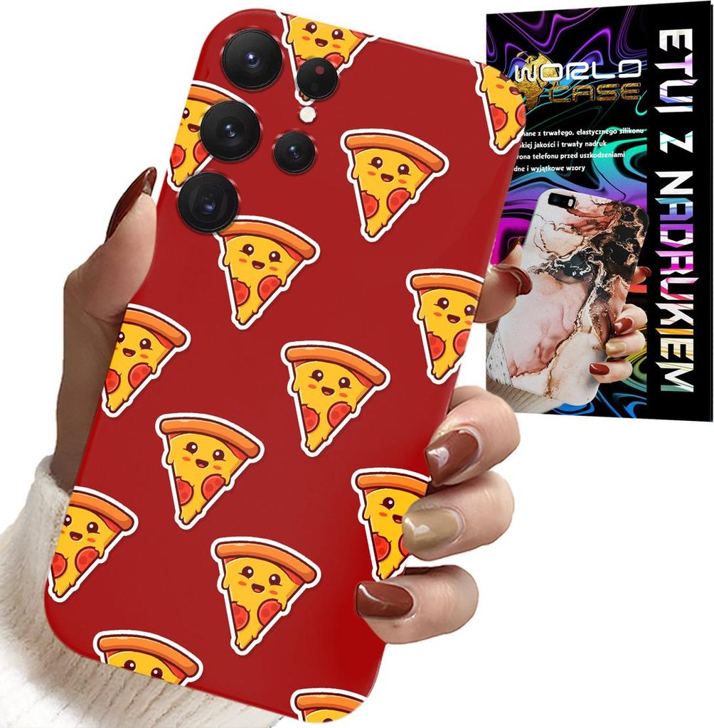 ETUI FÜR SAMSUNG GALAXY S23 Ultra - VIBRARY PIZZA AUF ROTEM HINTERGRUND