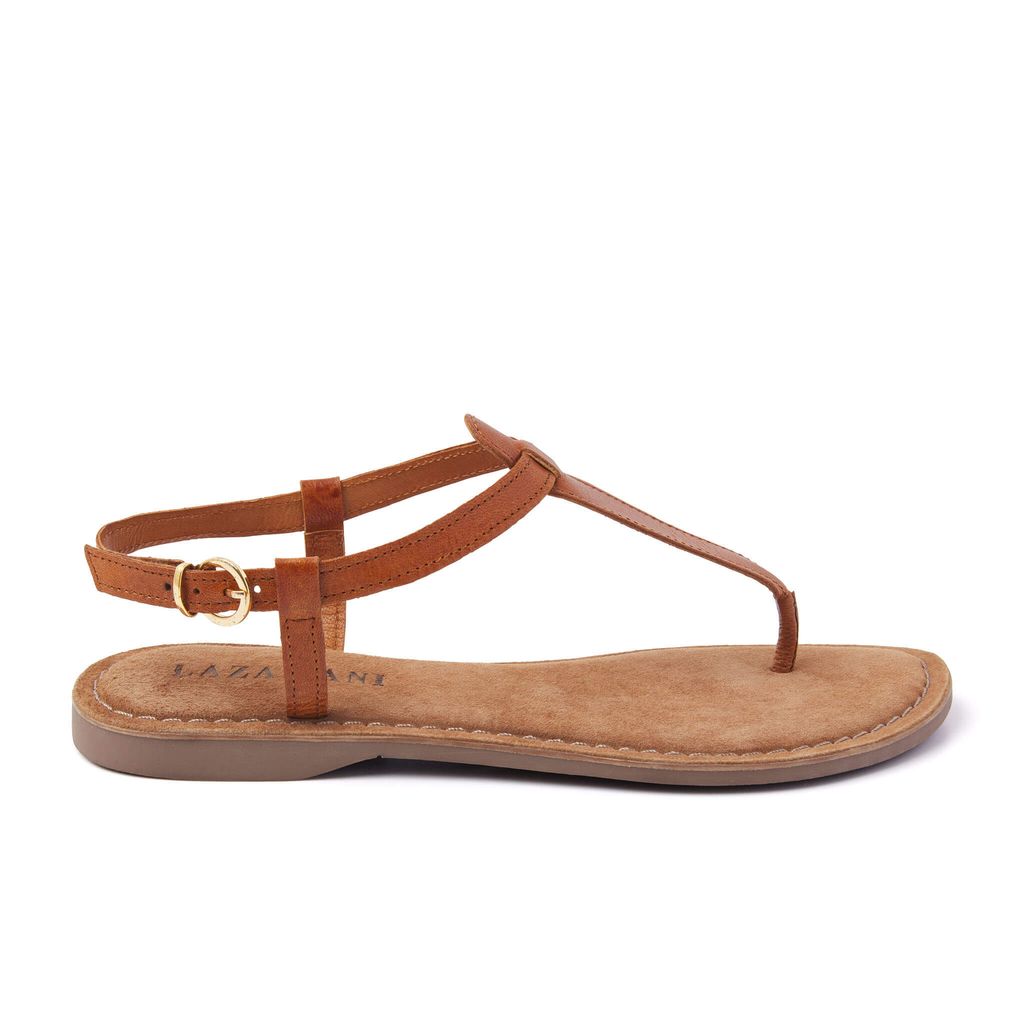 Lazamani Iris Damen Ledersandalen Tan Größe 42