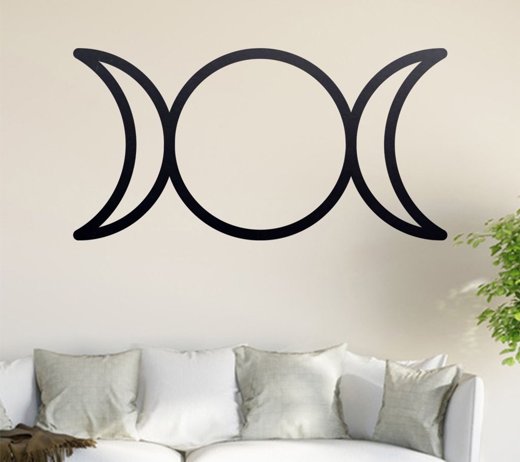 Dreifacher Mond - Triple Moon Wandtattoo in 6 Größen - Wandaufkleber Wall Sticker - Dekoration, Küche, Wohnzimmer, Schlafzimmer, Badezimmer