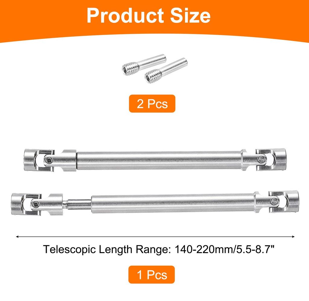 1/10 RC Antriebswelle CVD Antriebswellen Metall Universal Ersatz Upgrade Teile fš¹r 1/10 RC SCX10 90046,140-220mm