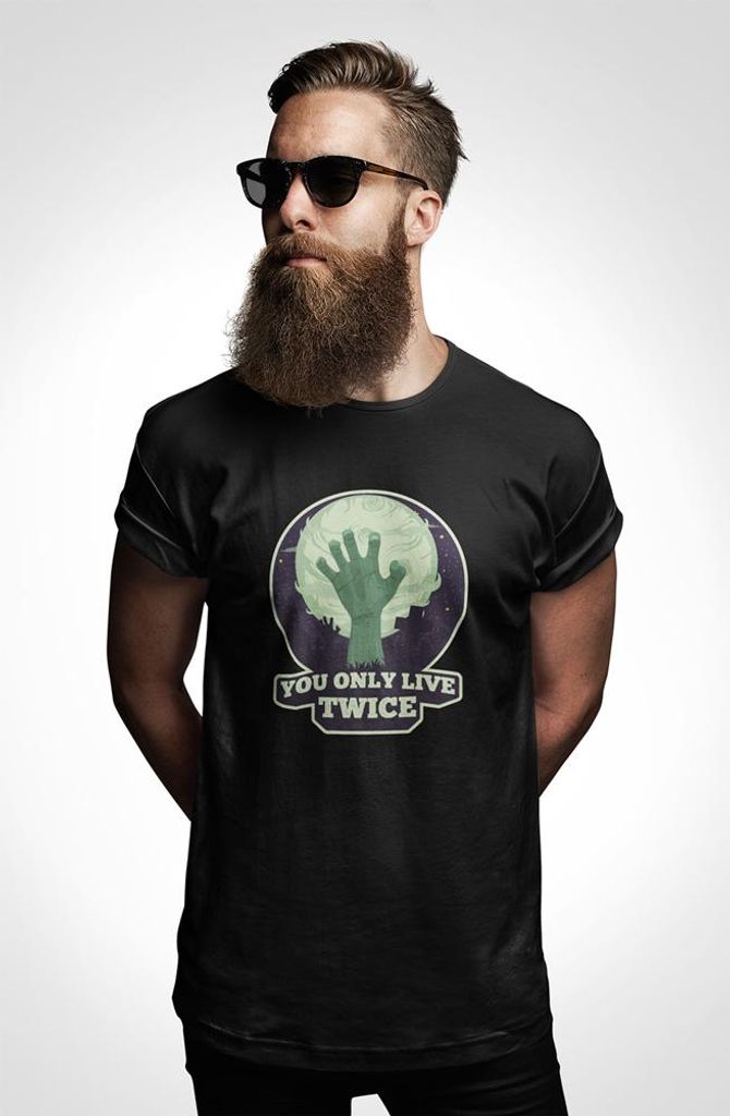 D&B Uni Polo ST00147 You Only Live Schwarz-Größe S