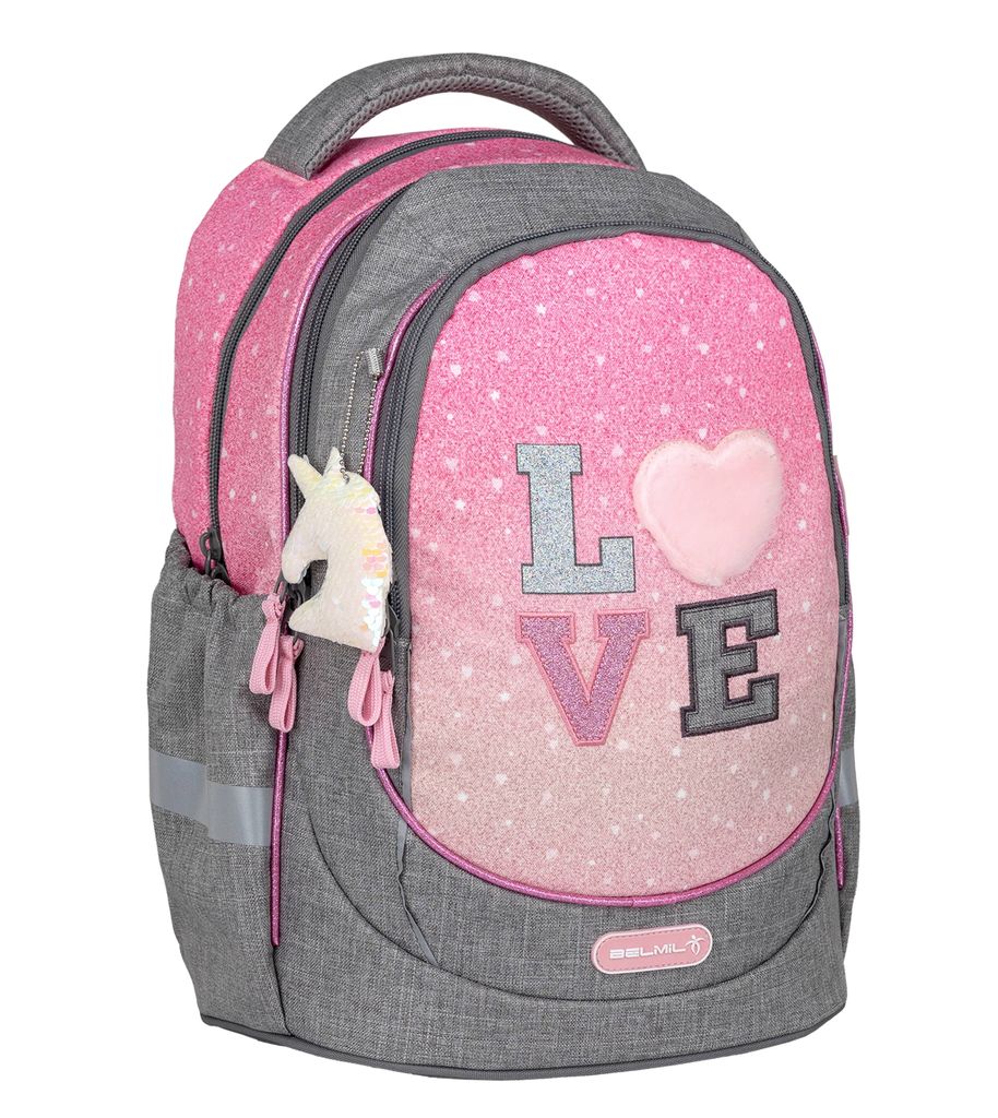 Belmil Schulrucksack "In love fashion - Gray" mit Brustgurt