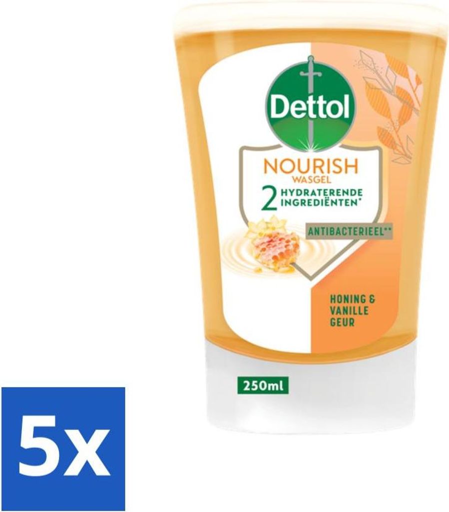 Dettol No-Touch Handseife Nachfüllpackung Extra Care Honig & Sheabutter 250 ml - Vorteilspack - 5 Stücke