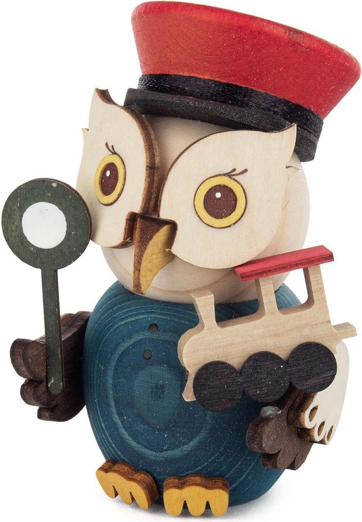 Miniaturfigur Mini-Eule Eisenbahner bunt Höhe 8cm NEU Produktbild 