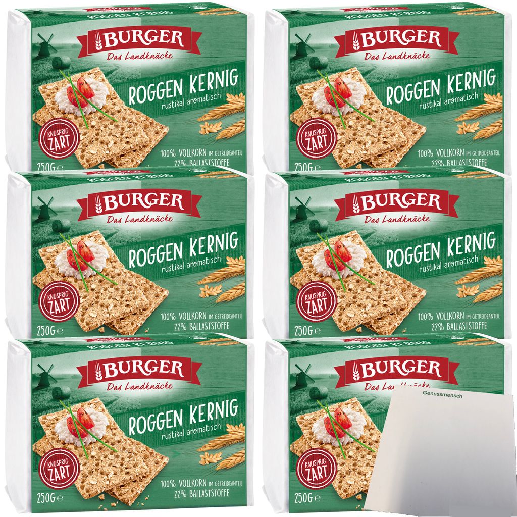 Burger das Landknäcke Roggen Kernig rustikal aromatisch 6er Produktbild 