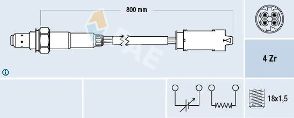Sonde Lambda FAE 77237 pour BMW E46 E38 E36 X5 Z3 remplace OE 11781739845