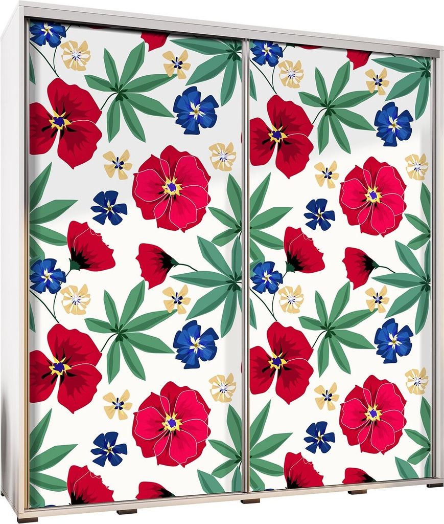 Schwebetürenschrank PENELOPA 205 Schrank Kleidereschrank mit Grafiken Blumen 3