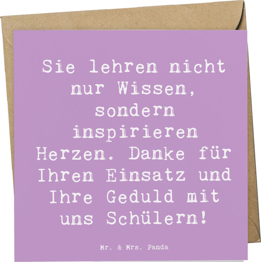 Mr. & Mrs. Panda Grußkarte Spruch Danke Lehrer - Produktbild 