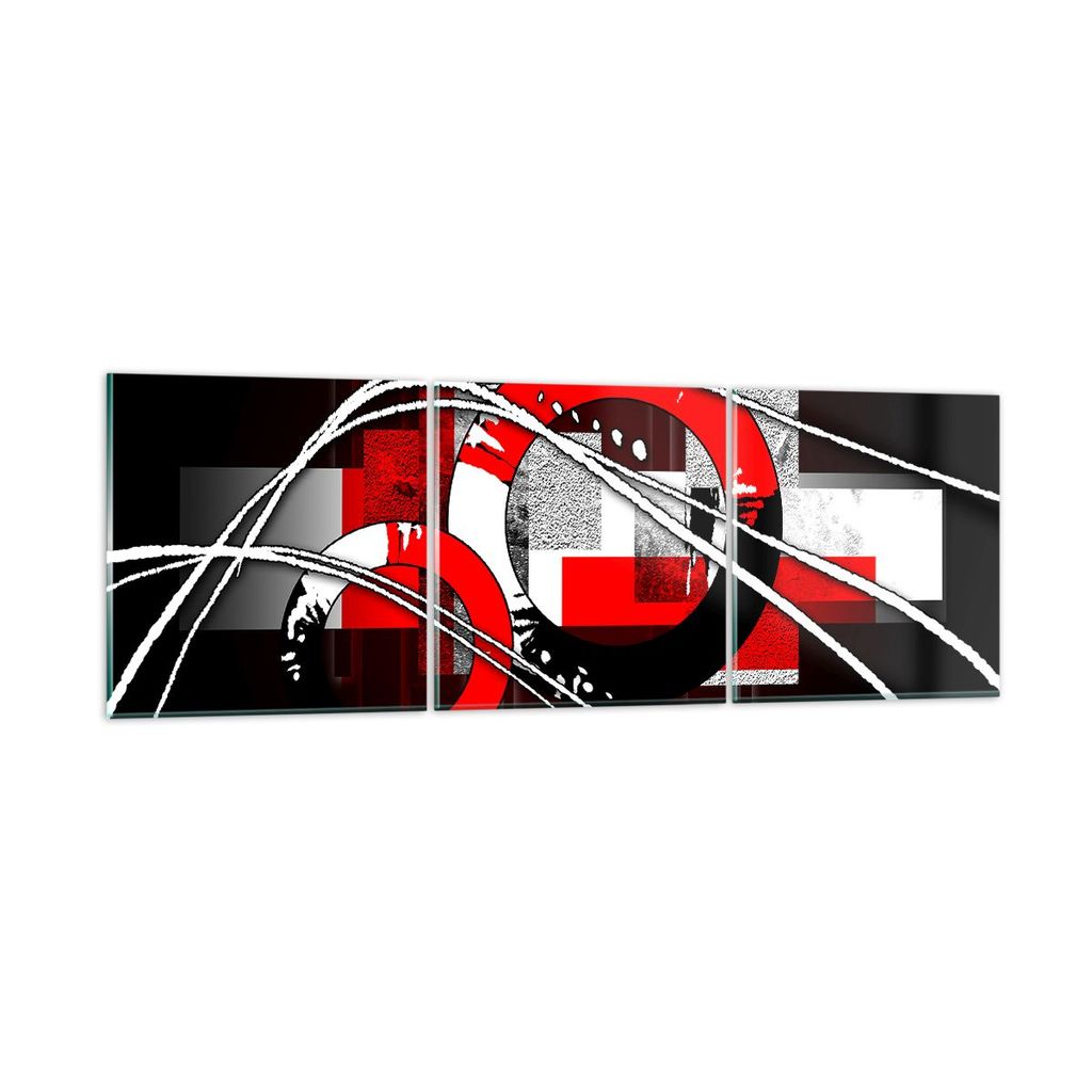 Bilder auf glas - Grafische komposition geometrisch zahlen - 120x40cm - Glasbilder - Wandbilder - Kunstdruck - Wanddekoration aus Glas - Glas Bilde...