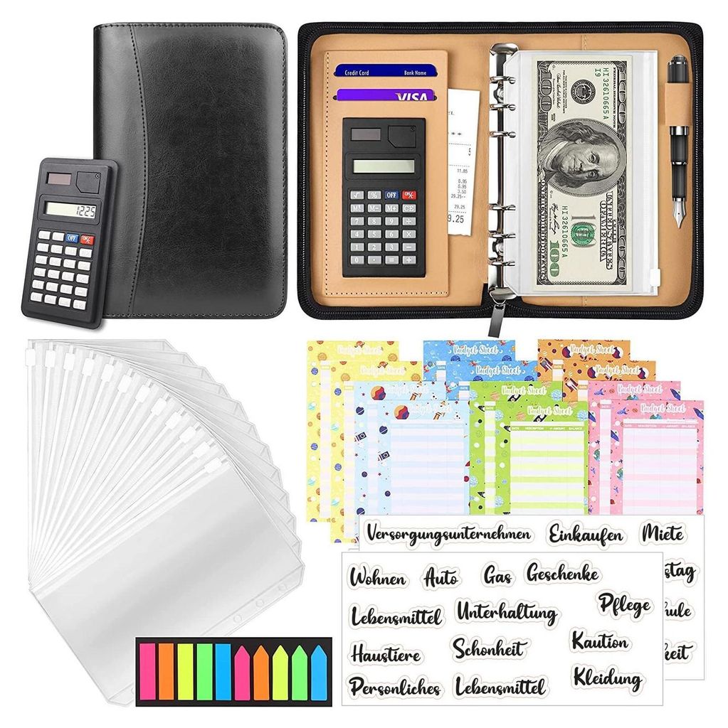 Budget Planner Deutsch, Kunstleder A6 Budget Binder mit Produktbild 