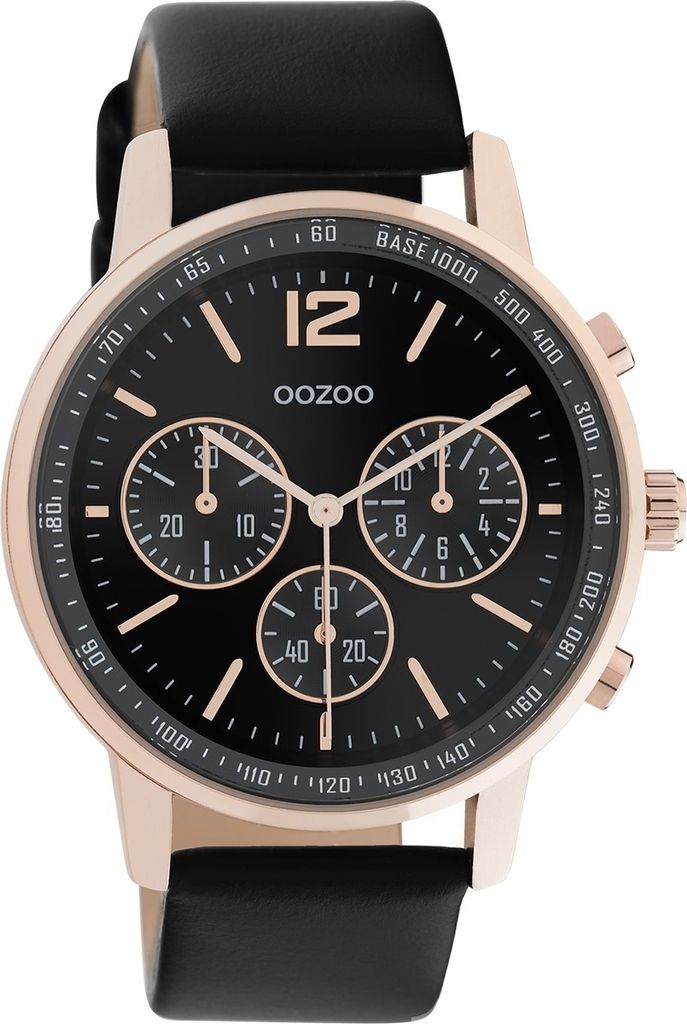 Oozoo Armbanduhr schwarz Leder C10814 Timepieces Damen Analog-Quarzuhr UOC10814