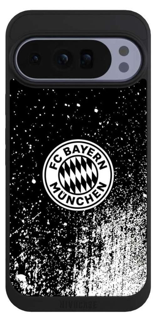 NIVOCASE Handyhülle für Google Pixel 10 Pro XL Hülle NIVOpure Case Schwarz FC Bayern München FCB Offizielles Lizenzprodukt