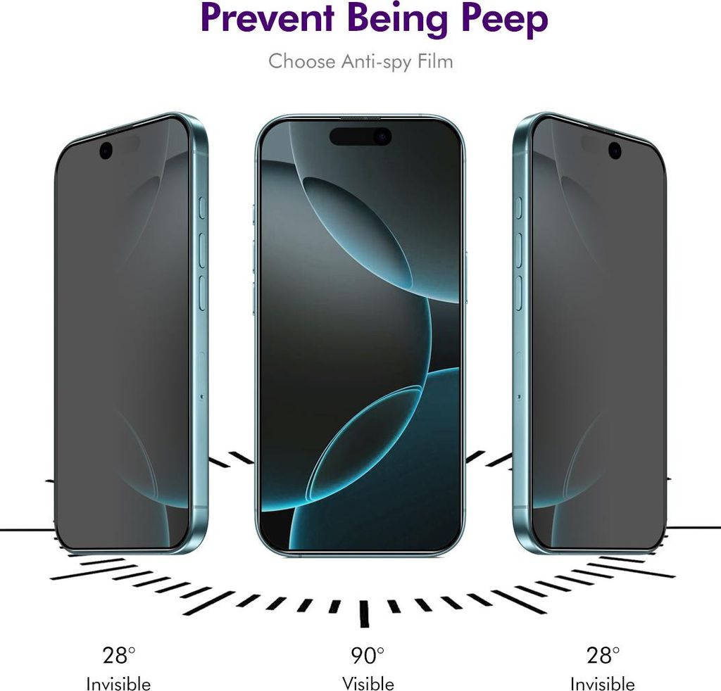 iPhone 17 Pro Displayschutz - Coverup Privacy Panzerglas - Schwarz