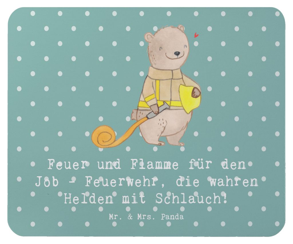 Mr. & Mrs. Panda Mauspad Feuerwehrmann Helden - Meeresbrise - Geschenk, Brandschutz, Anerkennung, mousematte, Feuerwehr, Mousepad, kreative Geschen...